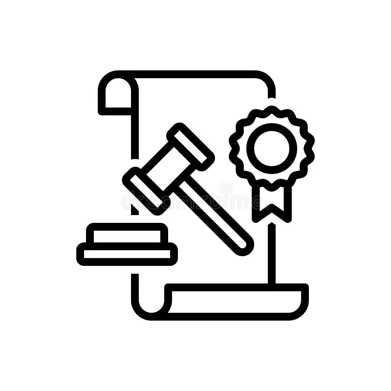 black line icon legal statutory juridical lawful authorized legalized hammer 173198163